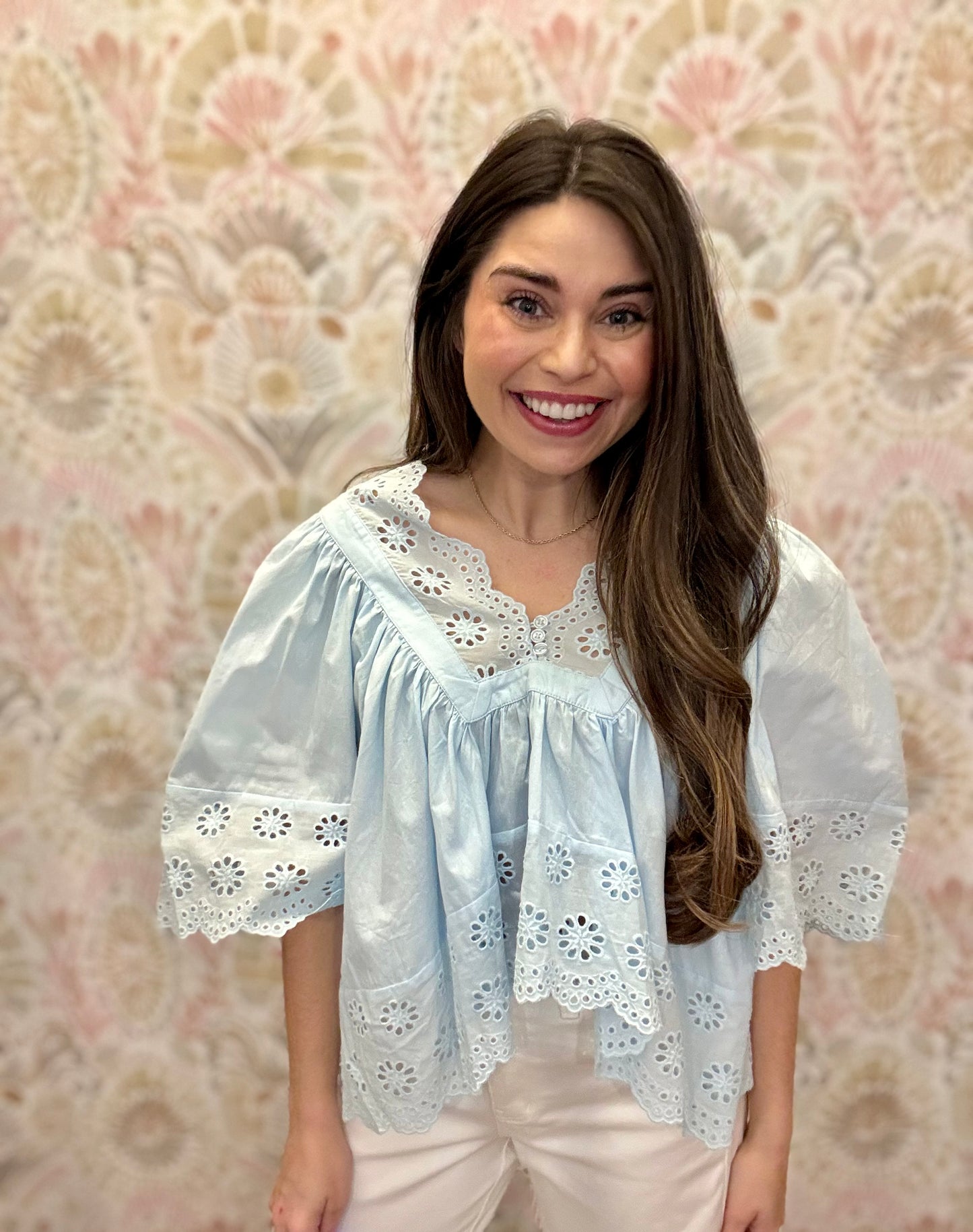 Kenzie Scalloped Babydoll Blouse