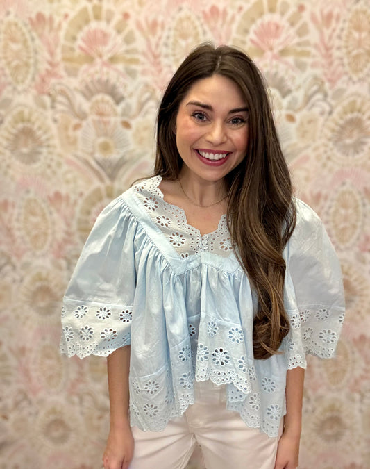 Kenzie Scalloped Babydoll Blouse
