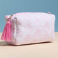 Shell Pattern Quilted Tassel Portable Cosmetic Pouch Bag