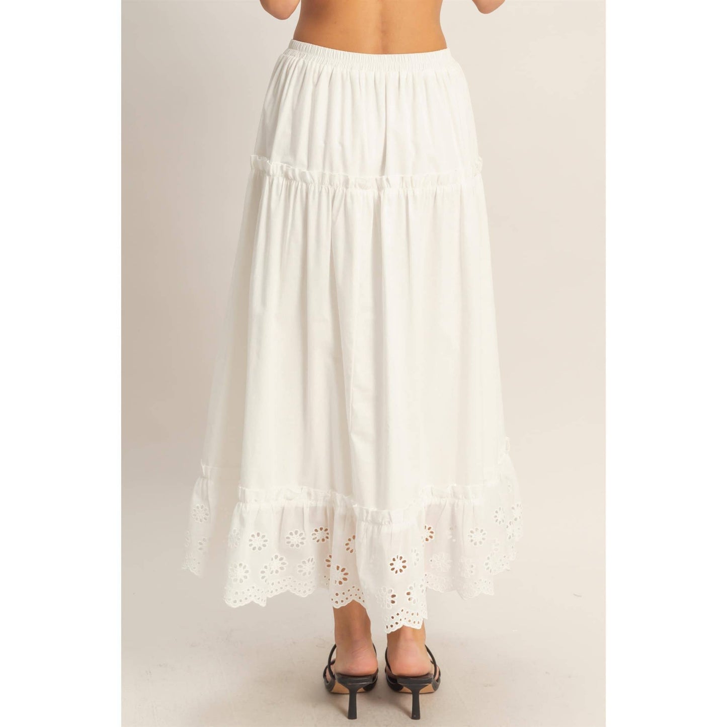 Tiered Eyelet  Skirt