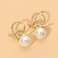Interlocking Knot Pearl Drop Earrings