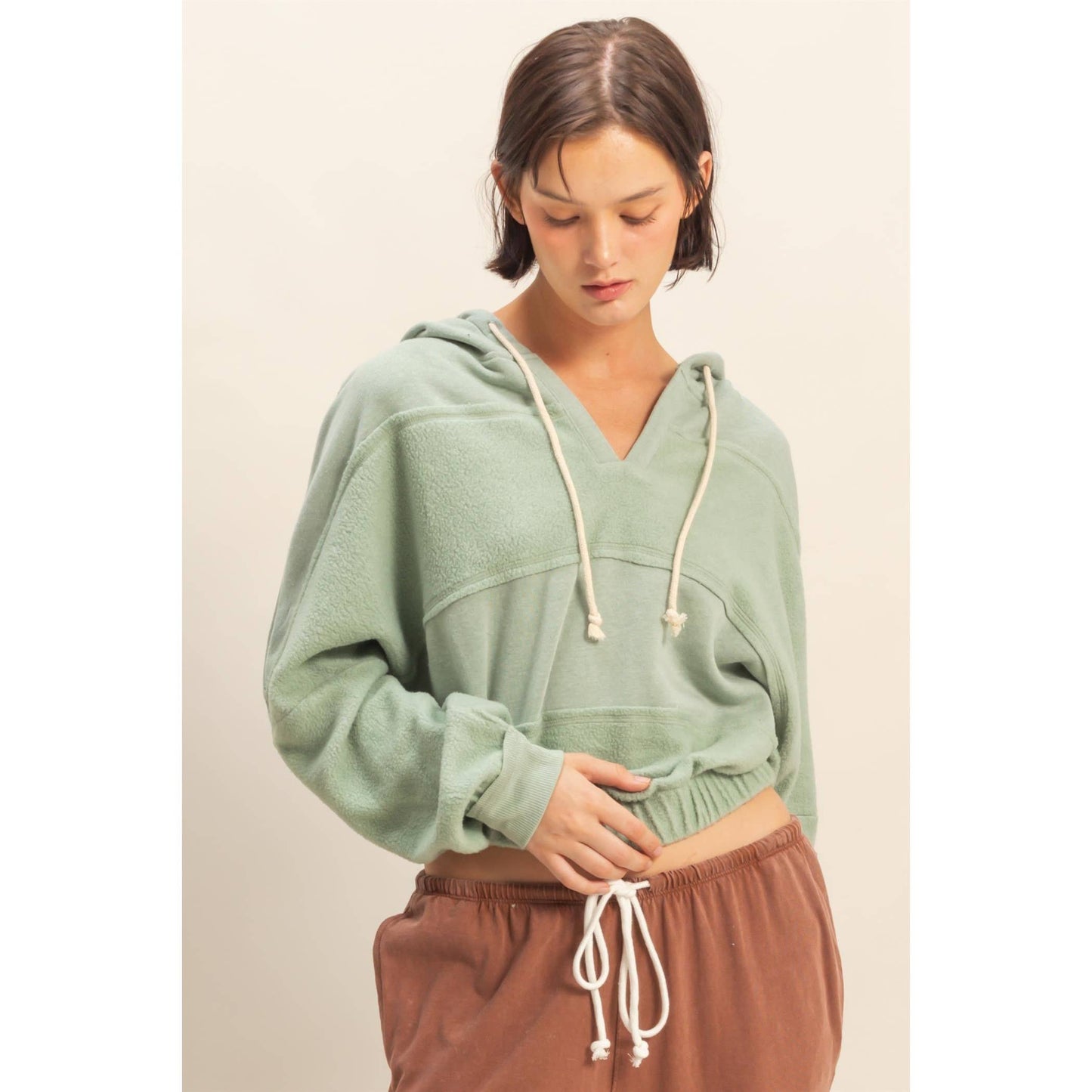 Consta Contrasting Elasticized Stitch  Hoodie