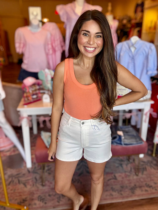 Judy Blue White High Waist Shorts