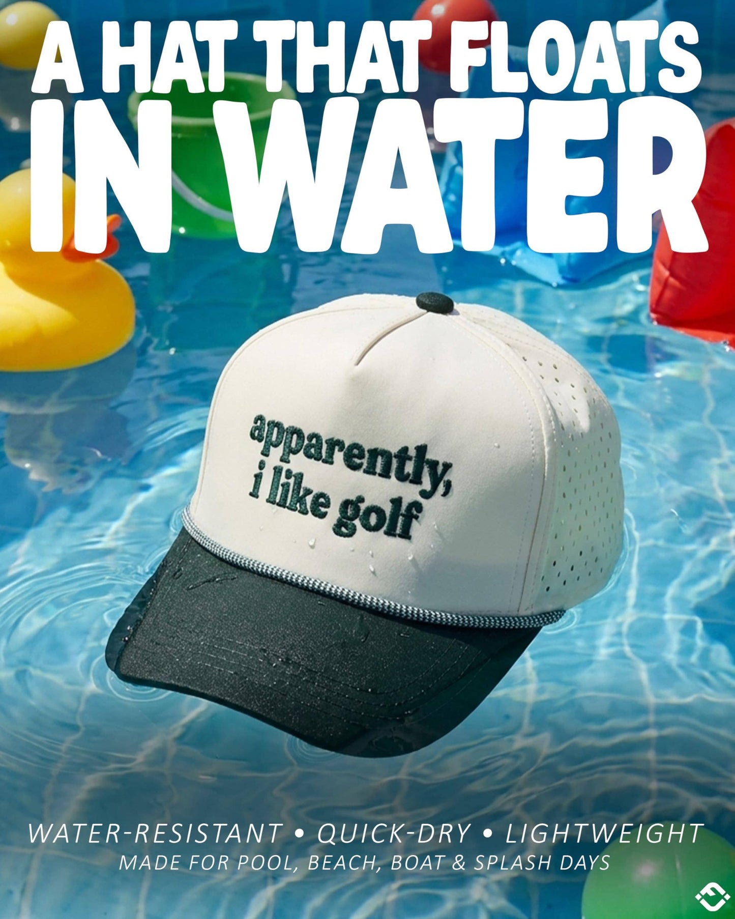 Kid's Golf Hat - Apparently, I Like Golf - Green/Beige