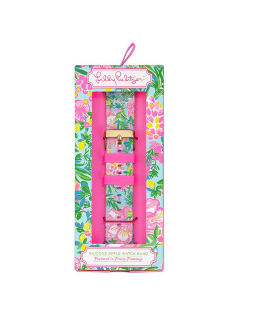 Lilly Pulitzer Silicone Apple Watch Band Fruity Flamingo