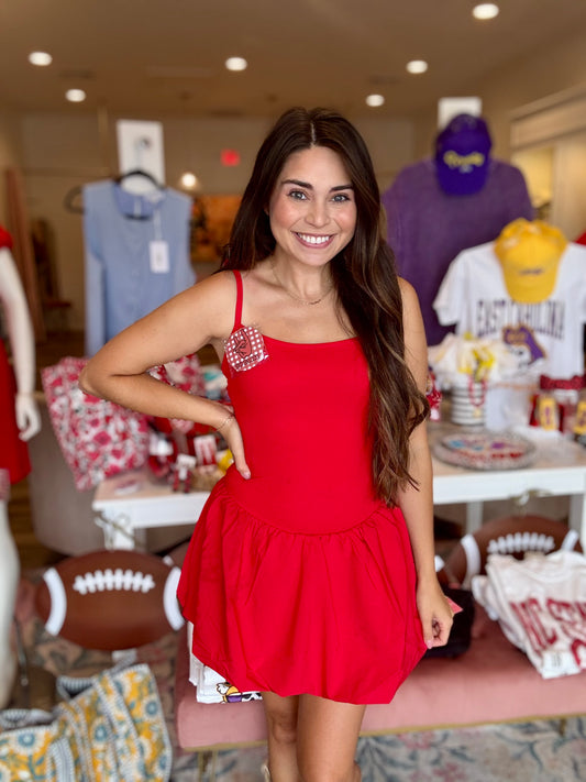Bixie Bubble Hem Mini Skort Dress
