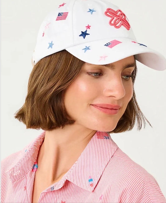Lilly Pulitzer Patriotic White Baseball Cap