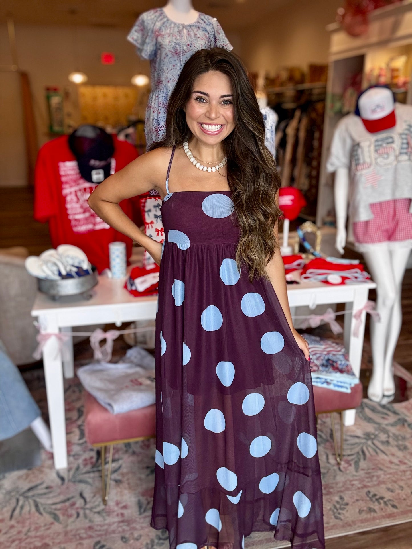 Susan Polka Dot Maxi dress