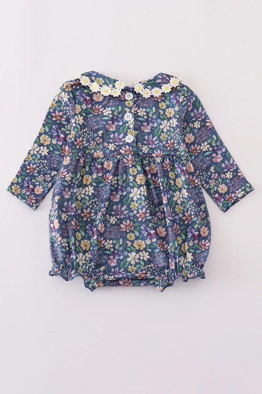 Little Girl Floral Purple Bubble