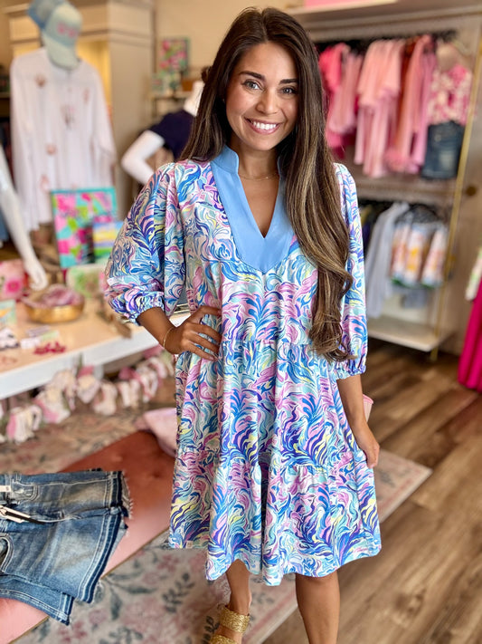 Simply Southern 3/4 Sleeve Watercolor Dress