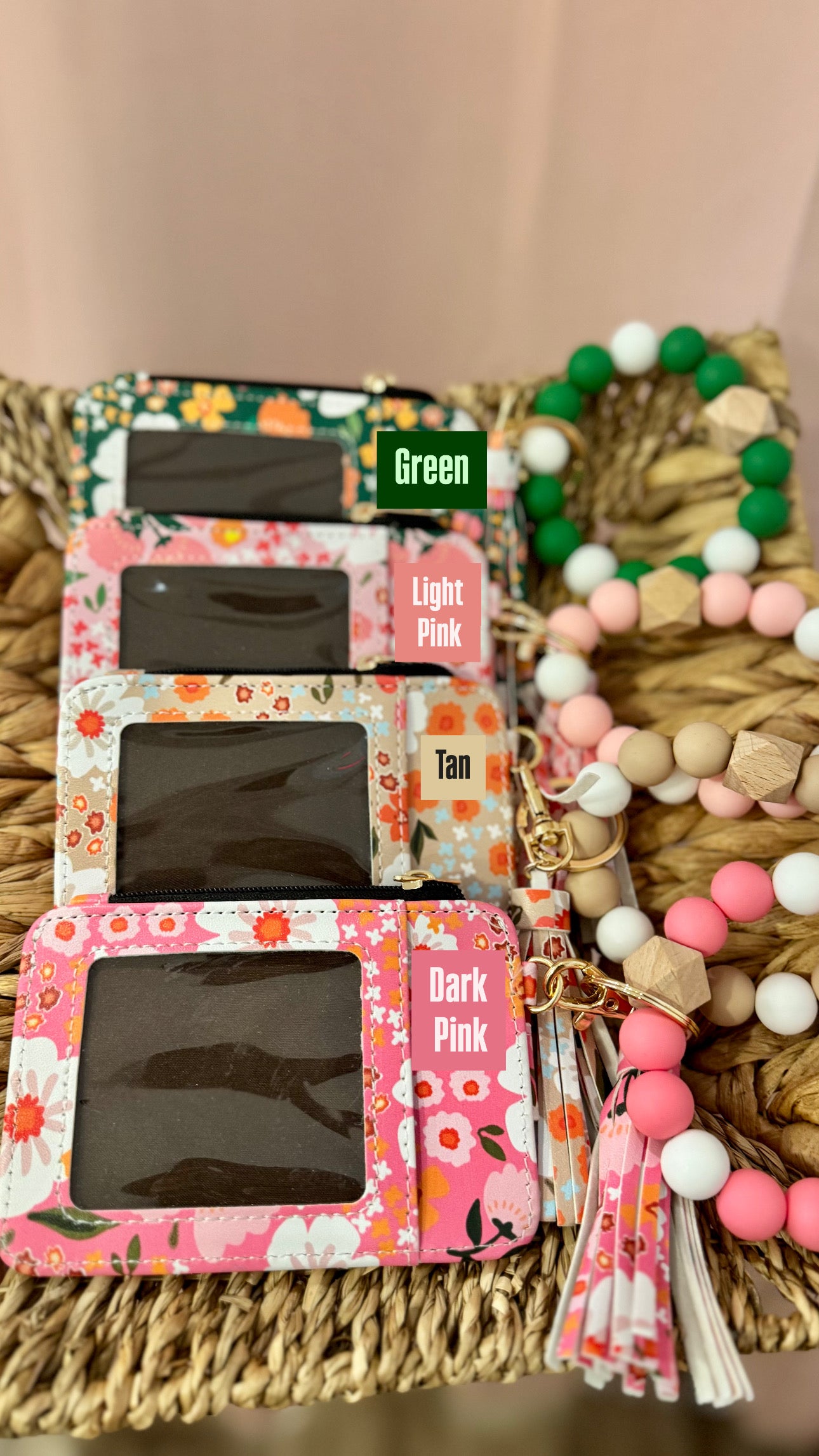 Floral ID Wristlet Card Holders