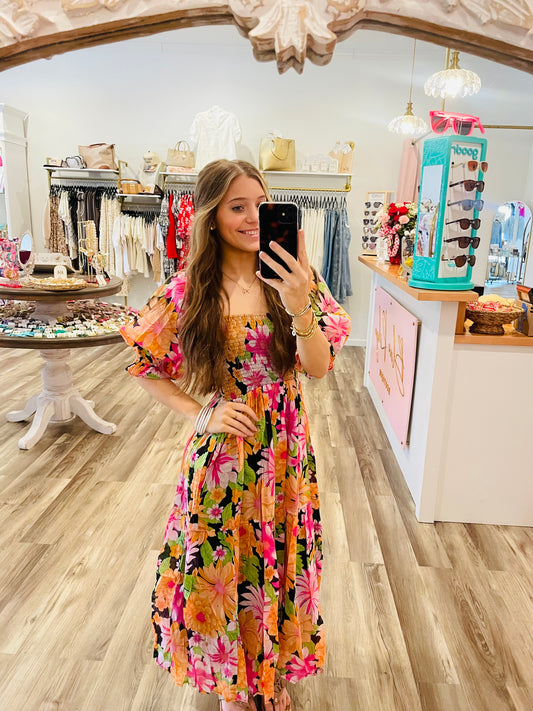 Alexandria Floral Puff Sleeve Dress