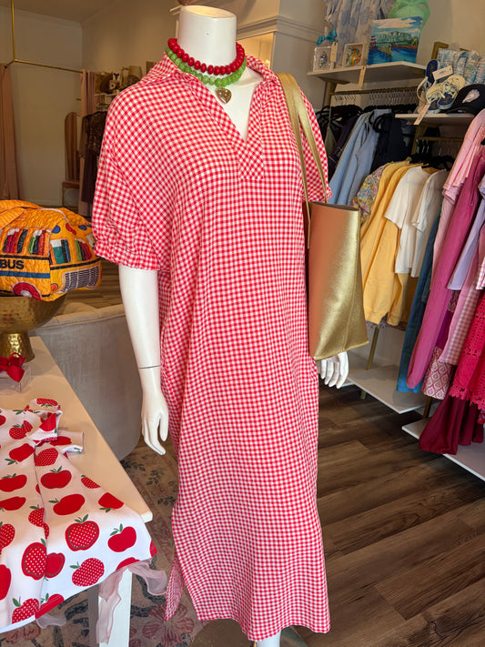 Jane Gingham Maxi Dress