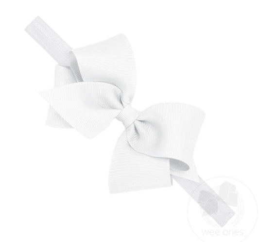 Wee Ones Small Classic Grosgrain Girls Hair Bow on Headband One Size