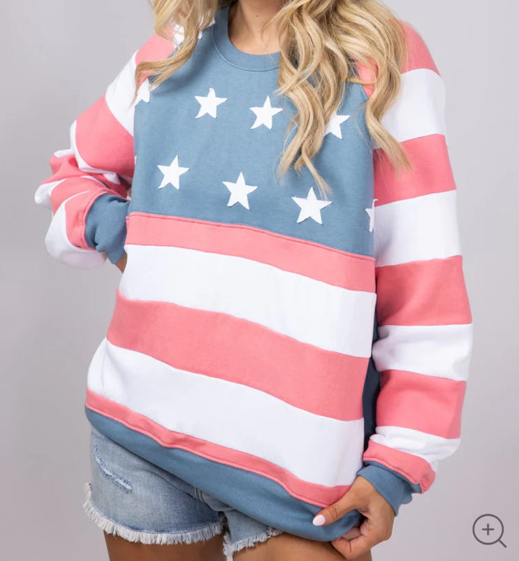 Simply Southern USA Patchwork Crewneck