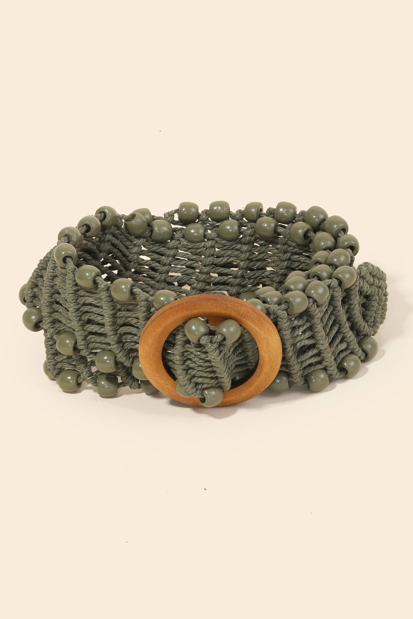 Beaded Trim Braided Belt