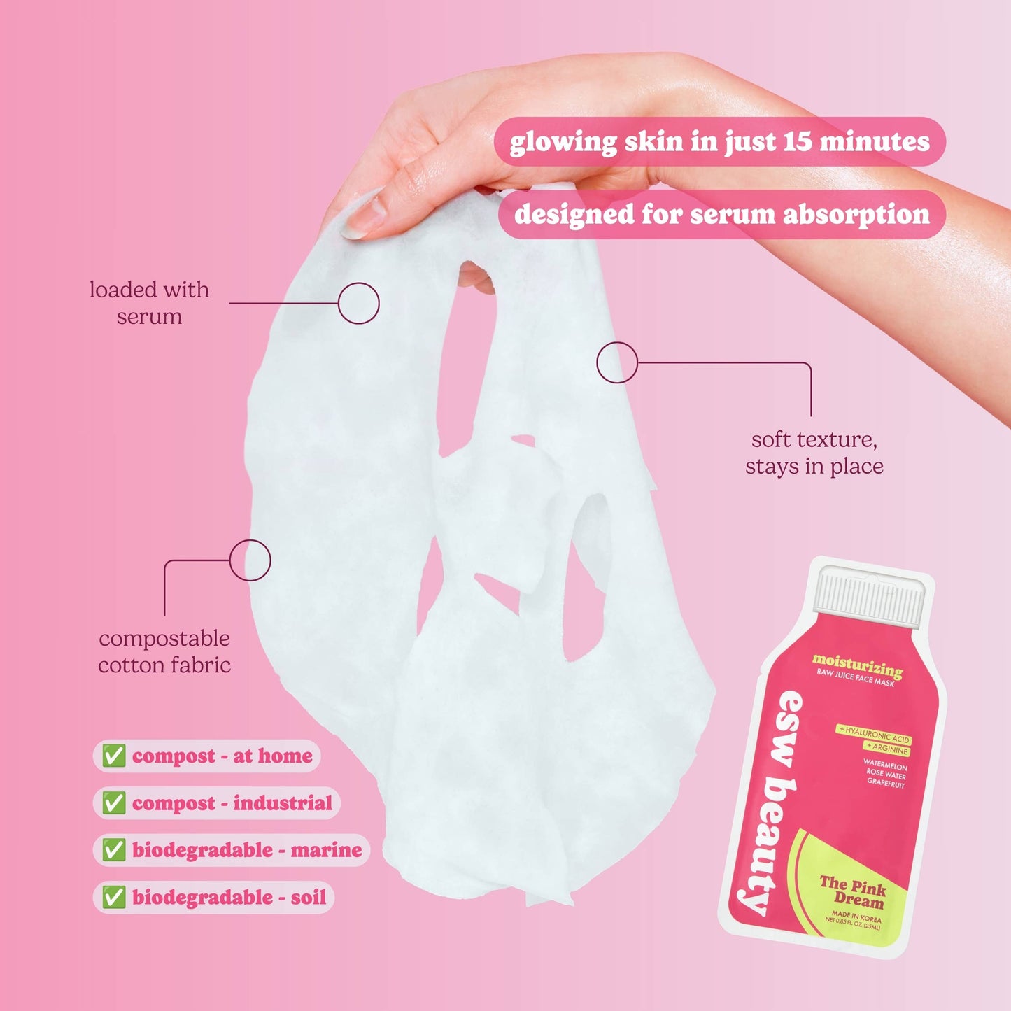 Pink Dream Moisturizing Raw Juice Sheet Mask