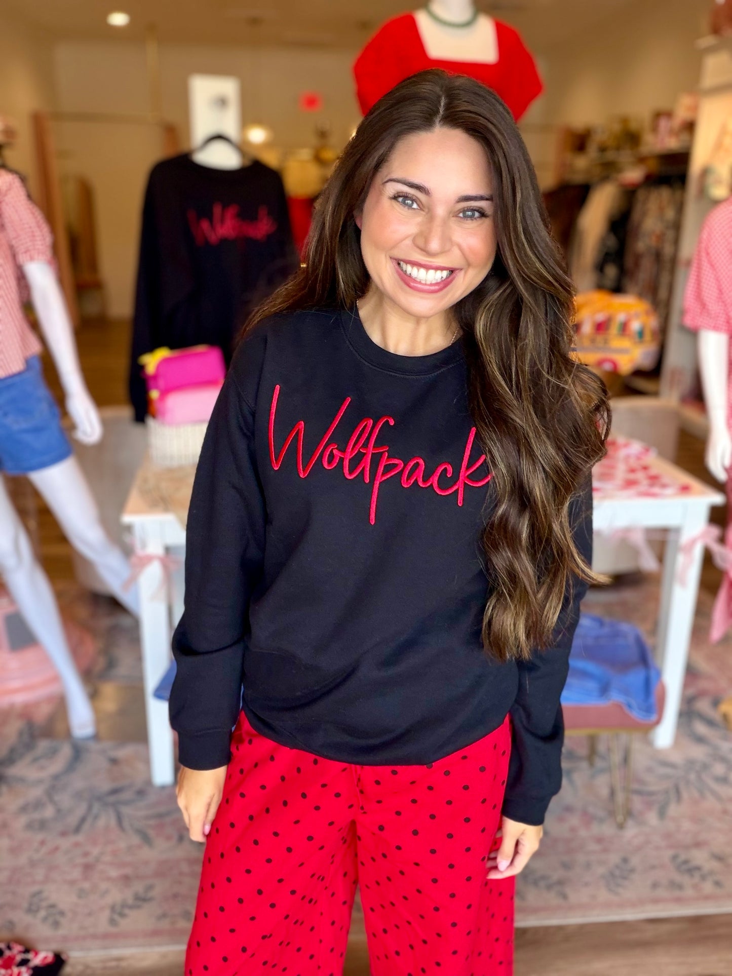 Embroidery Wolf Pack Sweatshirt