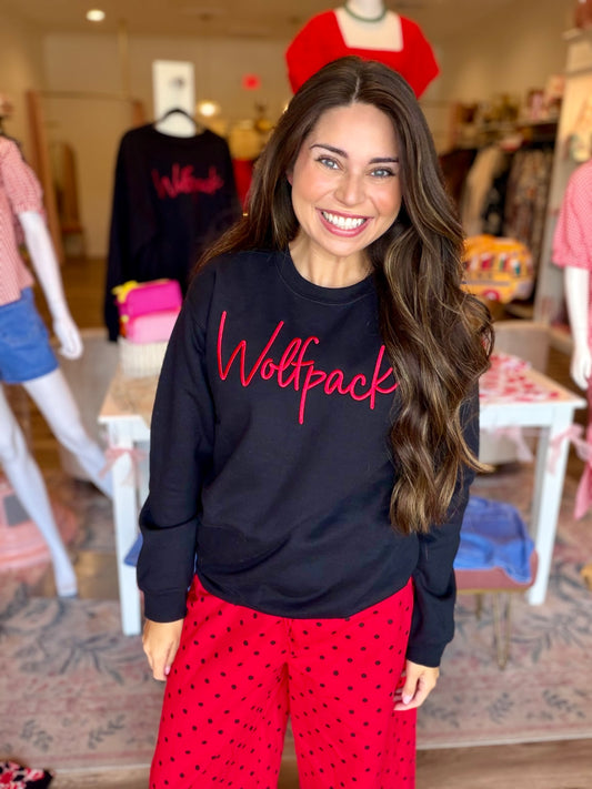 Embroidery Wolf Pack Sweatshirt