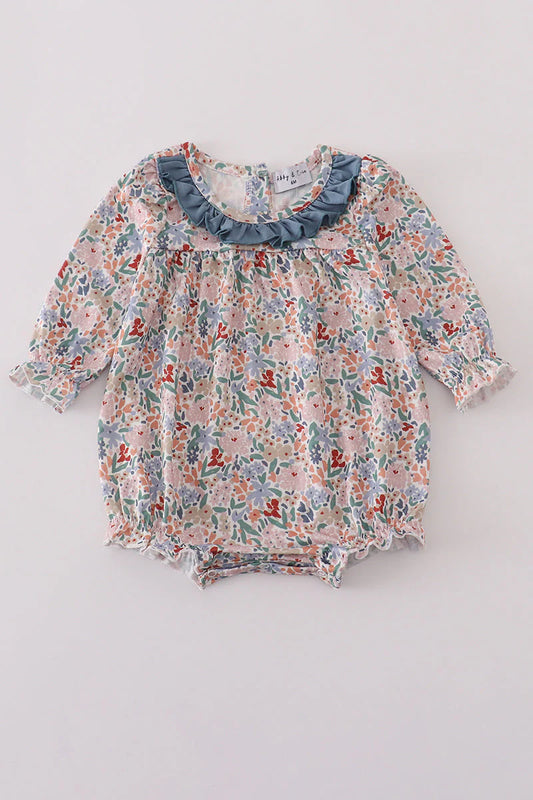 Little Girl Blue Floral Bubble