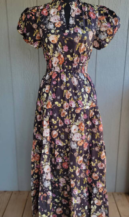 Anna Marie Floral Print Maxi Dress