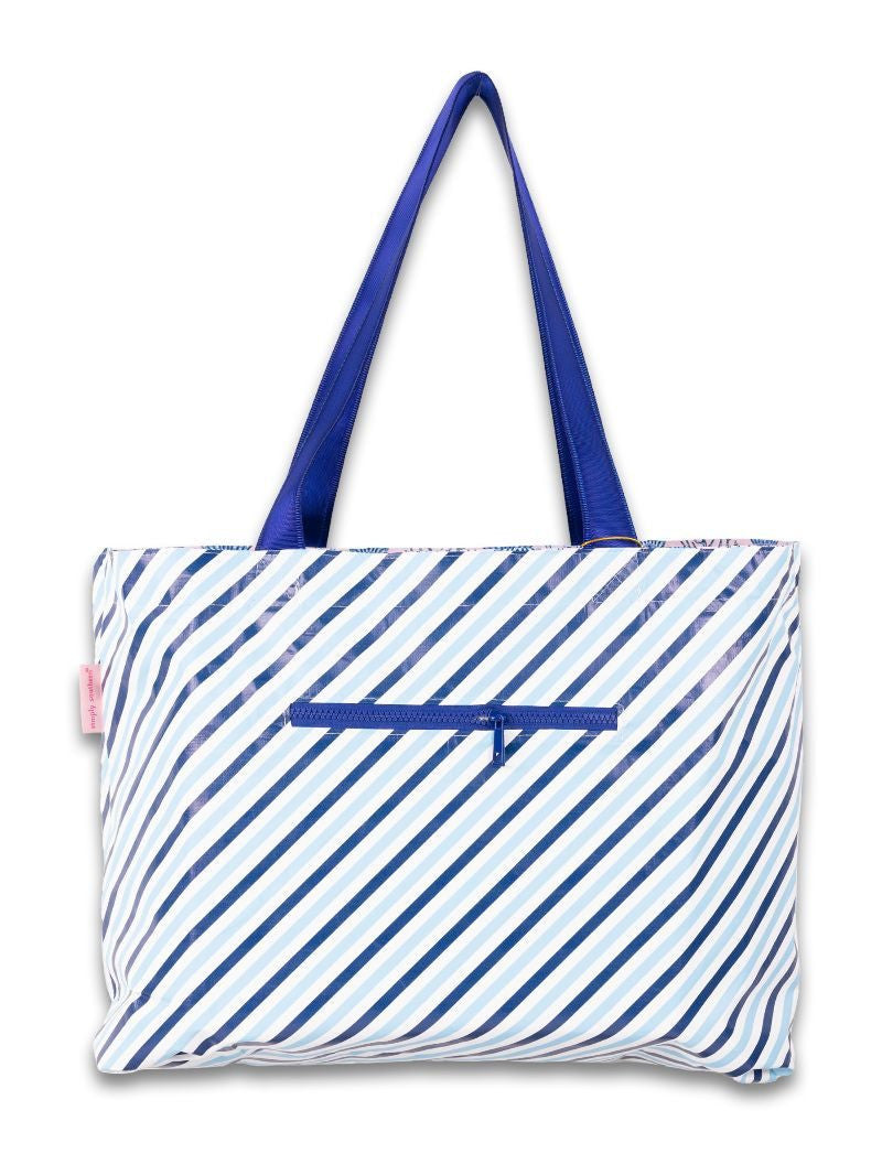 Simply Southern Reversible Splash Tote Bow Stripes