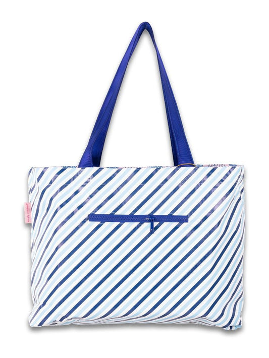 Simply Southern Reversible Splash Tote Bow Stripes