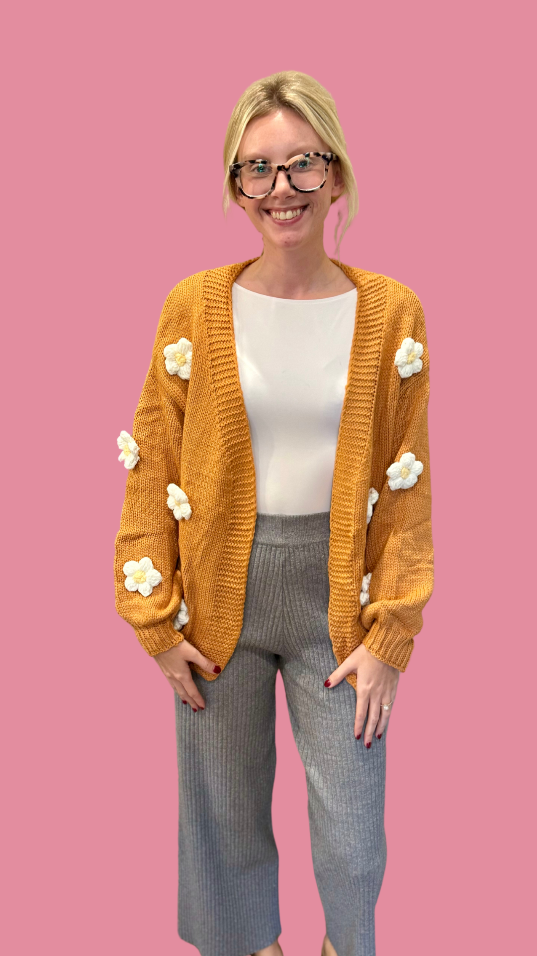 Rhodes Crochet Flower Cardigan