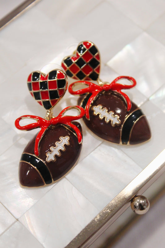 Football Bow Earrings