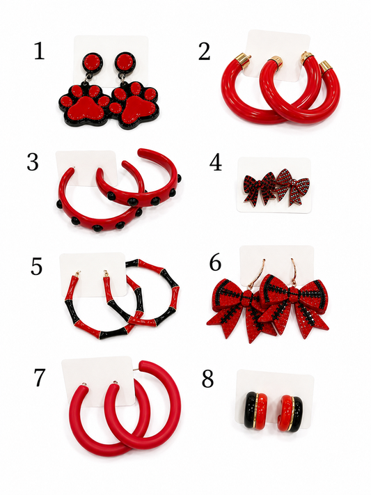 Red & Black Earrings