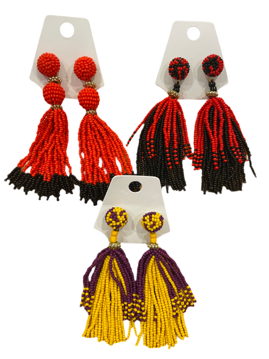 Gameday Beaded Earrings ECU NCSU