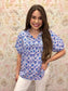 Simply Southern Purple Prim Contrast Top