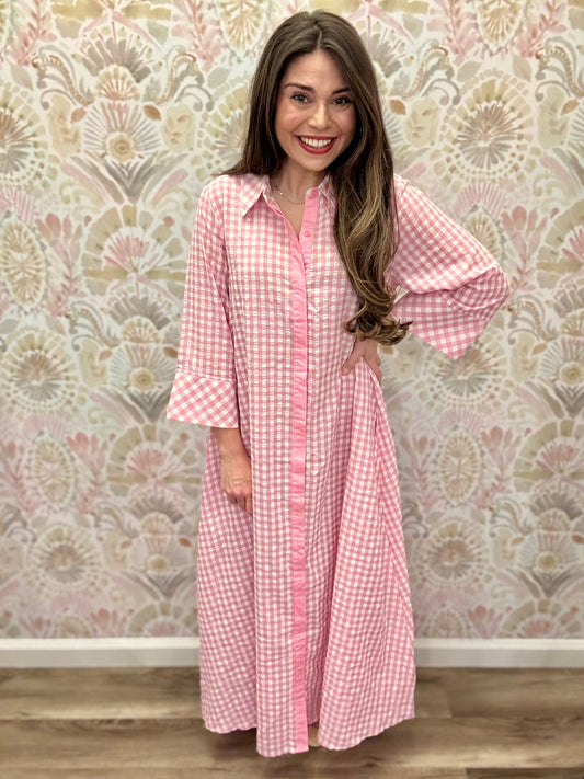 Macy Gingham Maxi Dress