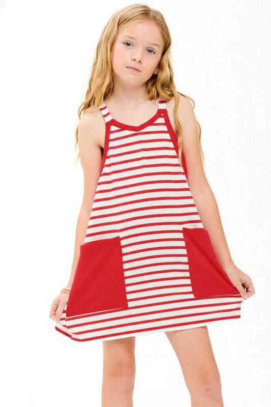 Tween Red Stripe Romper