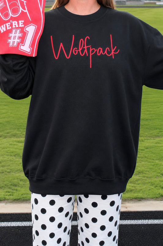 Embroidery Wolf Pack Sweatshirt
