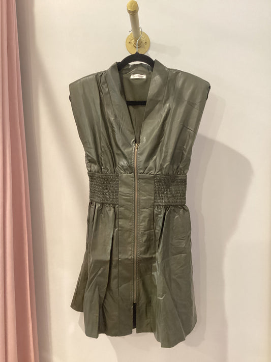 Otis Olive Vegan Leather Dress