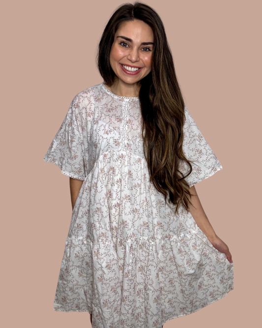 Goldie Taupe Boho Dress
