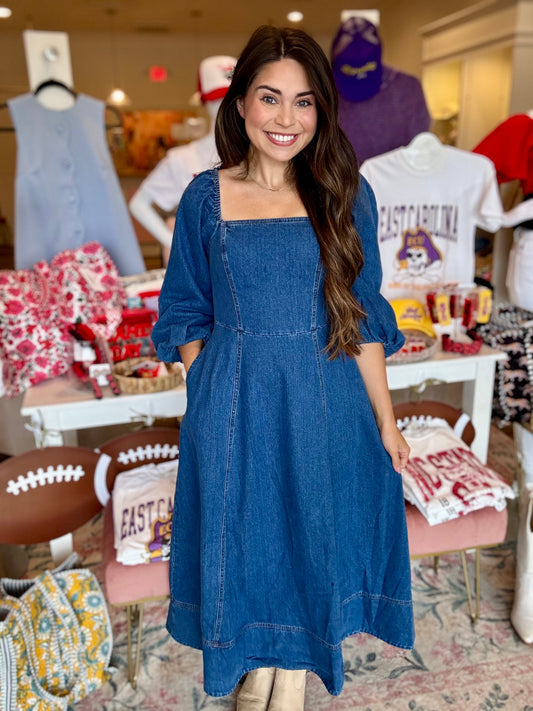 Abigail Midi Denim Dress