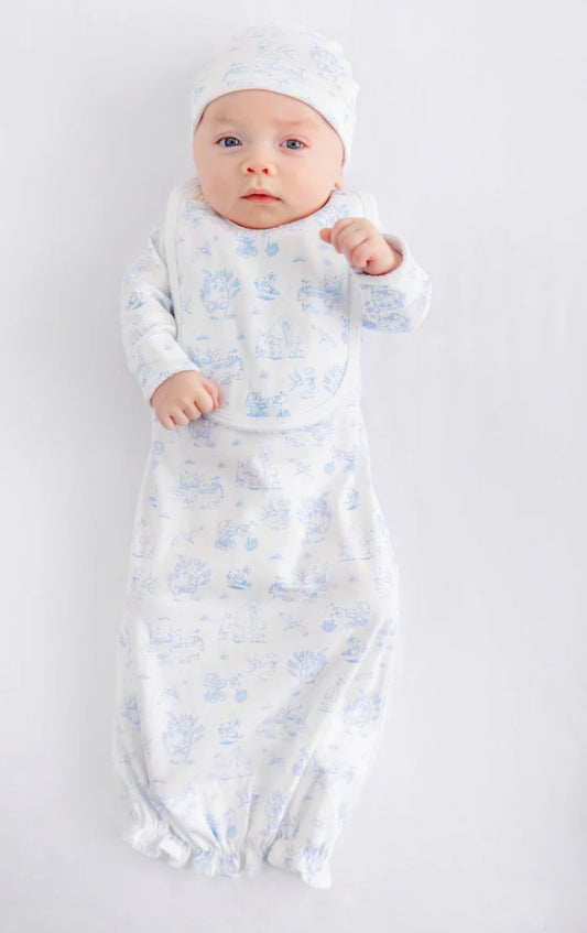 The Beaufort Bonnet Company Adorable Everyday Set Sir Proper's Sweet Arrival (Beale Street Blue) with Worth Avenue White