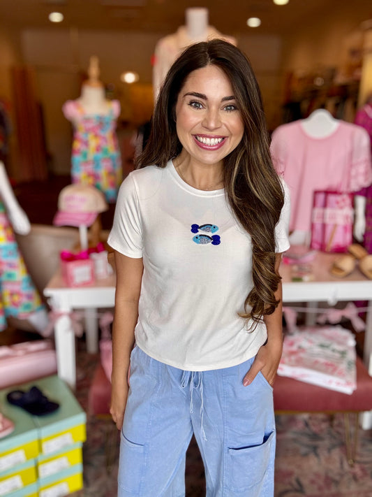 Bradey Beaded Fish Tee