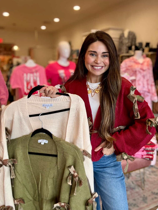 Sloan Camo Bow Cardigan