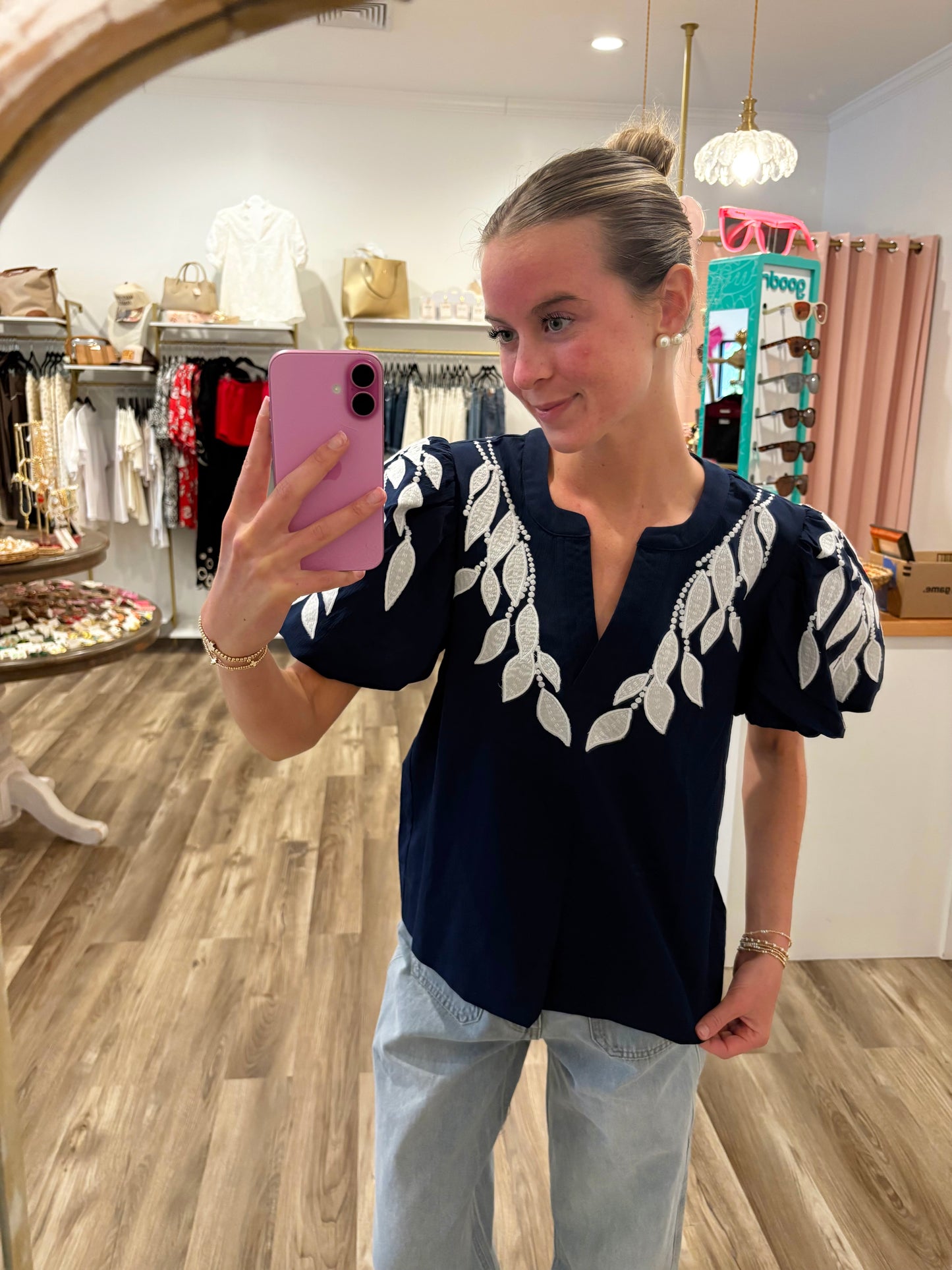 Teresa Puff Sleeve V-Neck Top