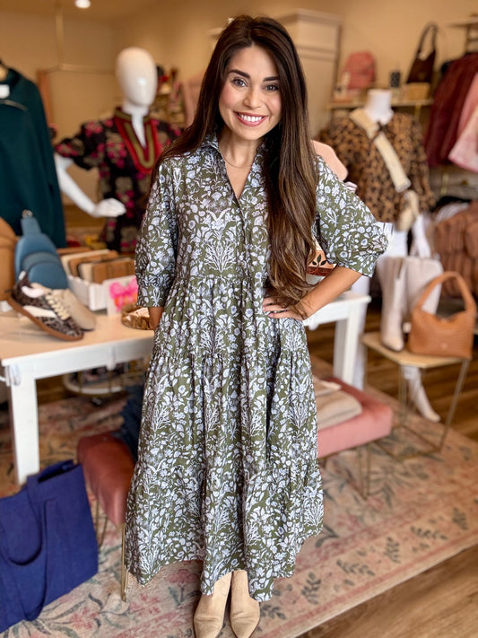Catherine Olive Dress