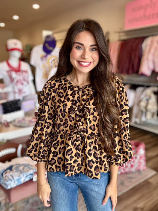 Sienna Leopard Tie Top