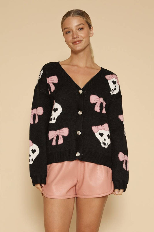 Skull & Bow Cardigan