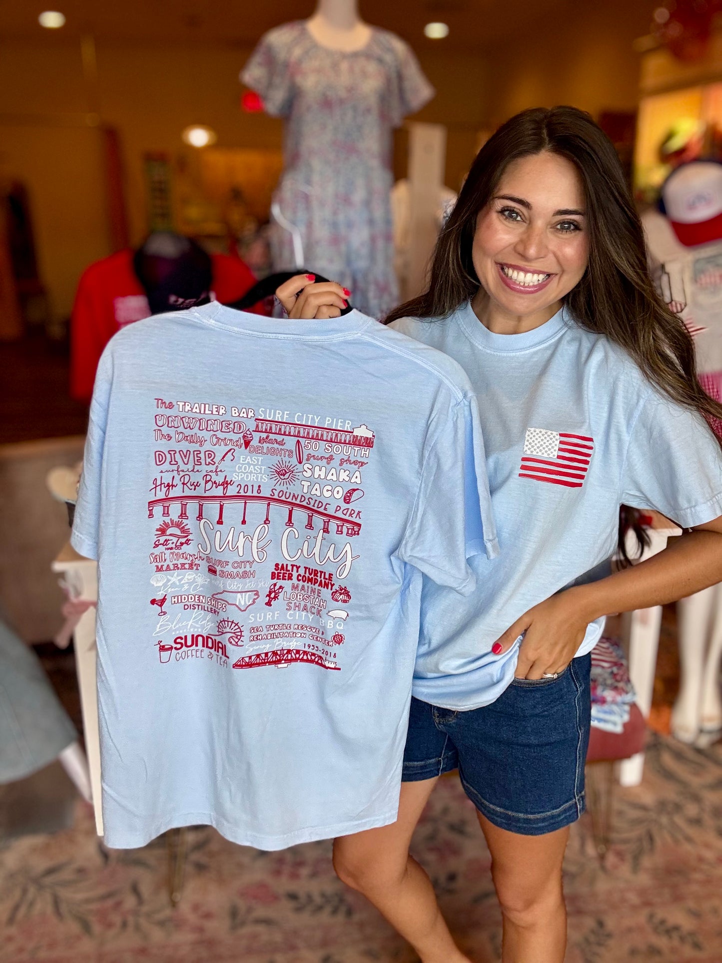 Ksea & Co.+ BRB Surf City Map Tee Light Blue