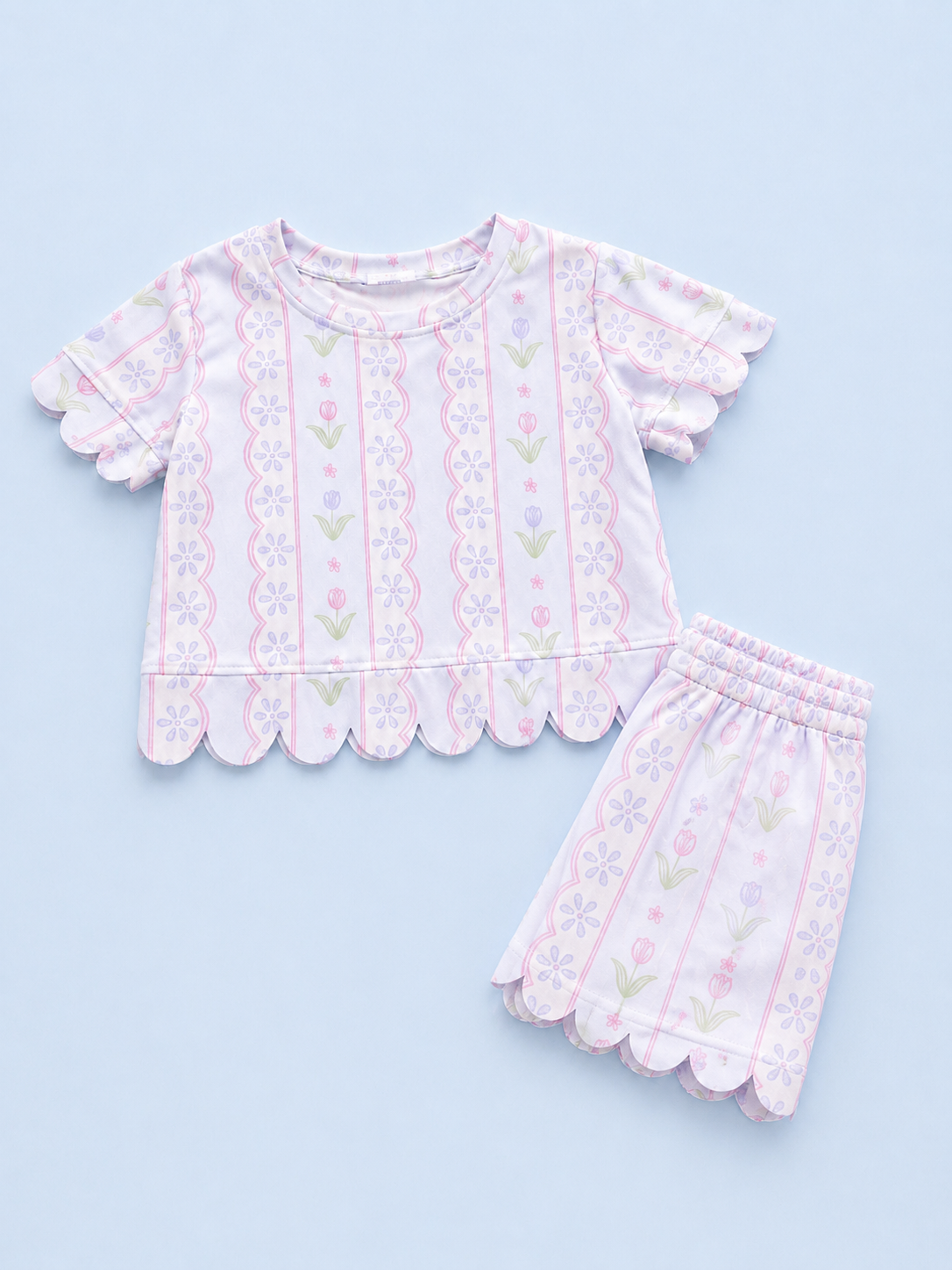 Little Girl Tulips Scallop Set