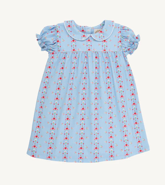 The Beaufort Bonnet Company Holly Day Dress-Normal Weight Pima First Day Flowers with Worth Avenue White