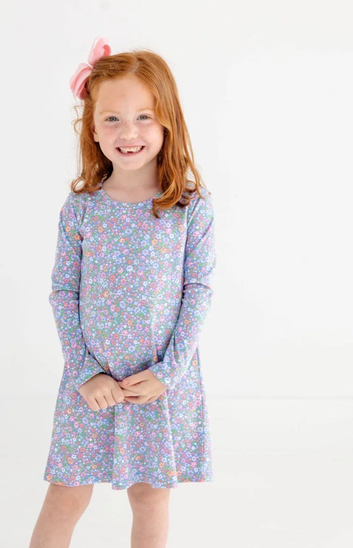 The Beaufort Bonnet Company Long Sleeve Polly Play Dress (Parrot Cay Coral)