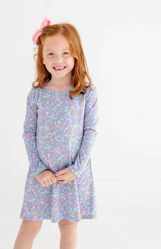 The Beaufort Bonnet Company Long Sleeve Polly Play Dress (Parrot Cay Coral)